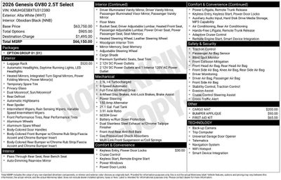 2026 Genesis GV80 2.5T