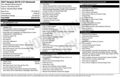 2027 Genesis GV70 2.5T Advanced