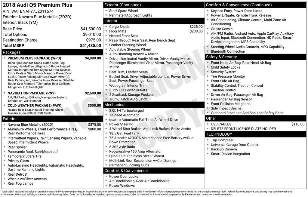 2018 Audi Q5 2.0T Premium Plus quattro