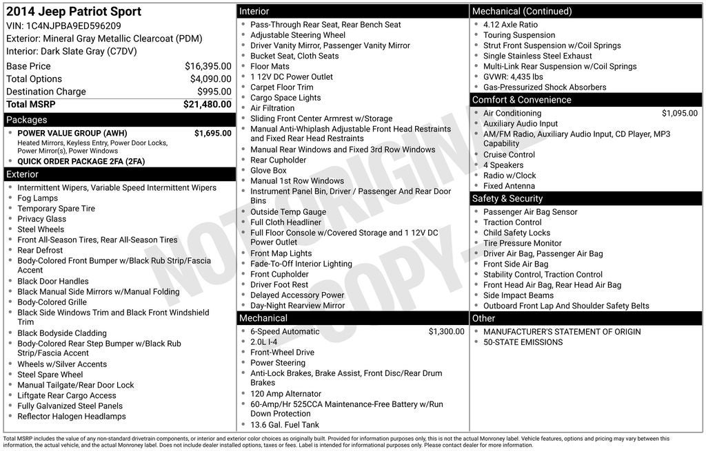 2014 Jeep Patriot Sport