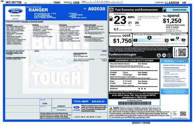 2020 Ford Ranger XL