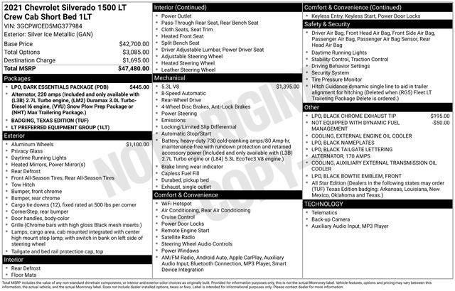 2021 Chevrolet Silverado 1500 LT Texas Edition