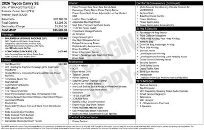 2026 Toyota Camry SE