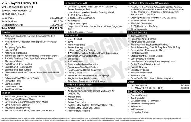 2025 Toyota Camry XLE