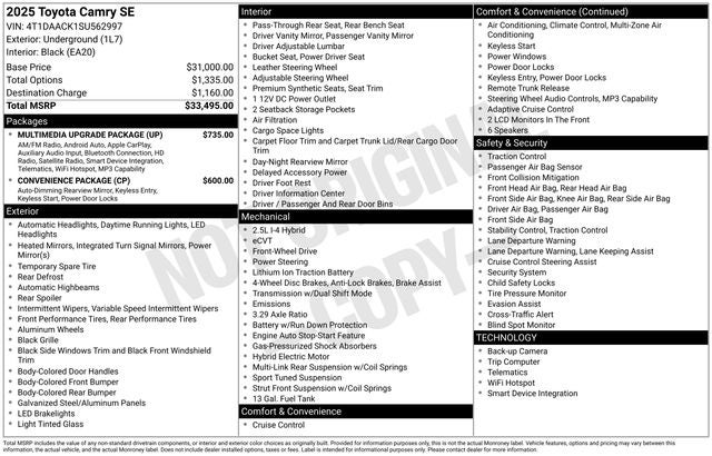 2025 Toyota Camry SE