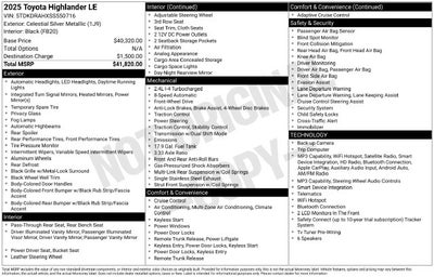 2025 Toyota Highlander LE