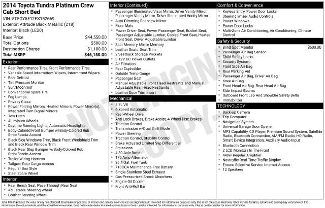 2014 Toyota Tundra Platinum 5.7L V8