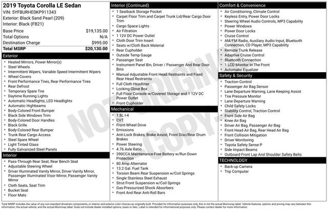 2019 Toyota Corolla LE