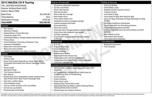 2012 Mazda Mazda CX-9 Touring