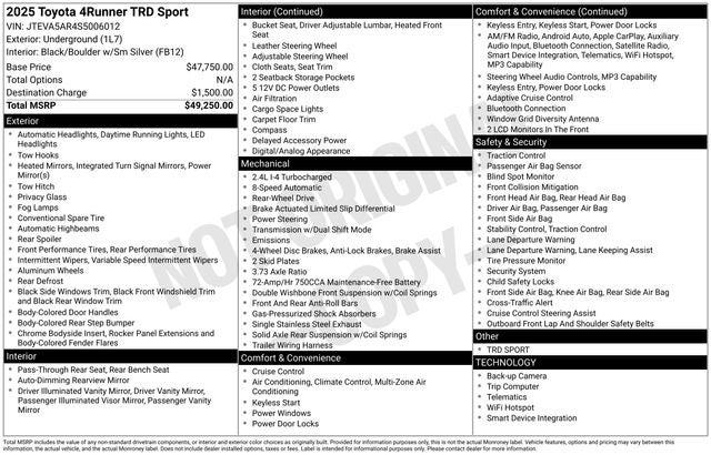 2025 Toyota 4Runner TRD Sport