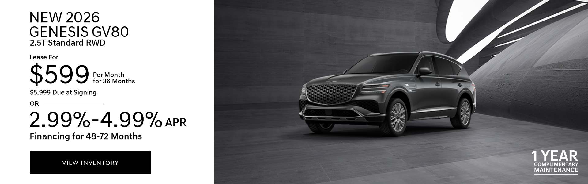 New 2026 Genesis GV80 2.5T Standard RWD