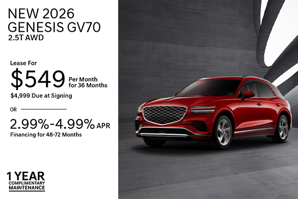 New 2026 Genesis GV70 2.5T AWD