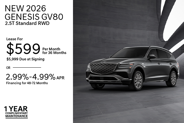 New 2026 Genesis GV80 2.5T Standard RWD