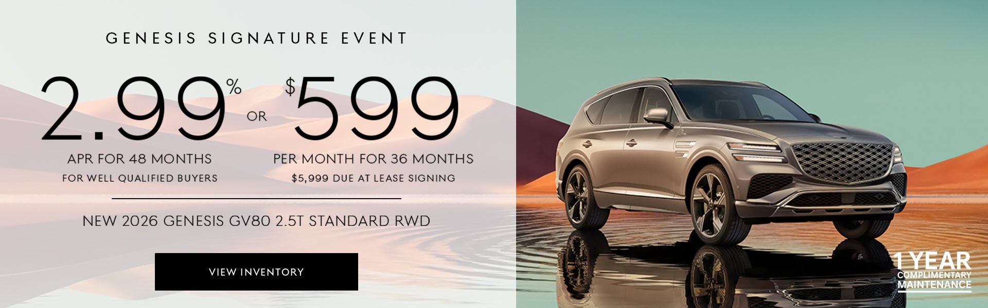 New 2026 Genesis GV80 2.5T Standard RWD