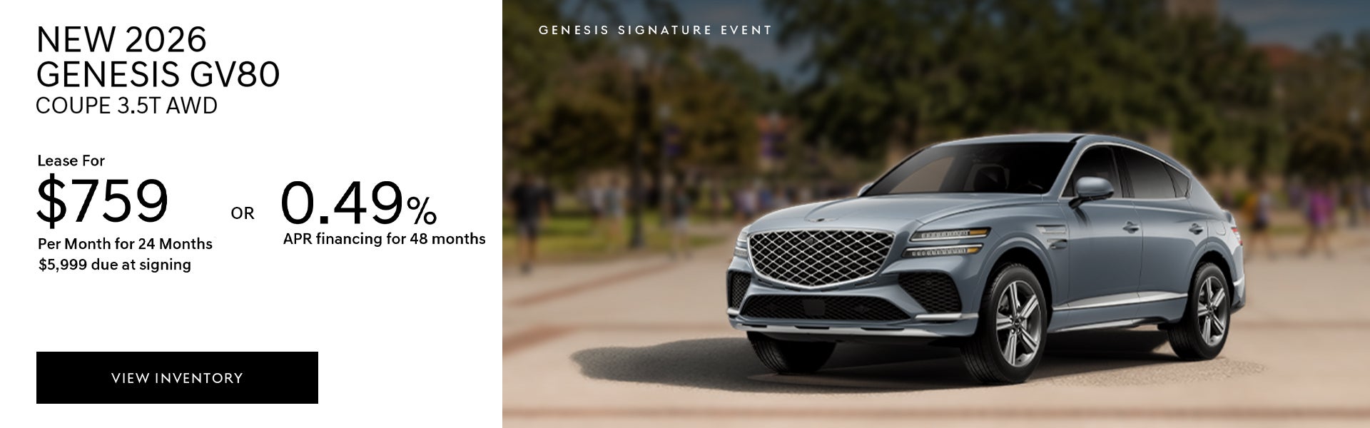 New 2026 Genesis GV80 Coupe lease or APR offer in Baton Roug