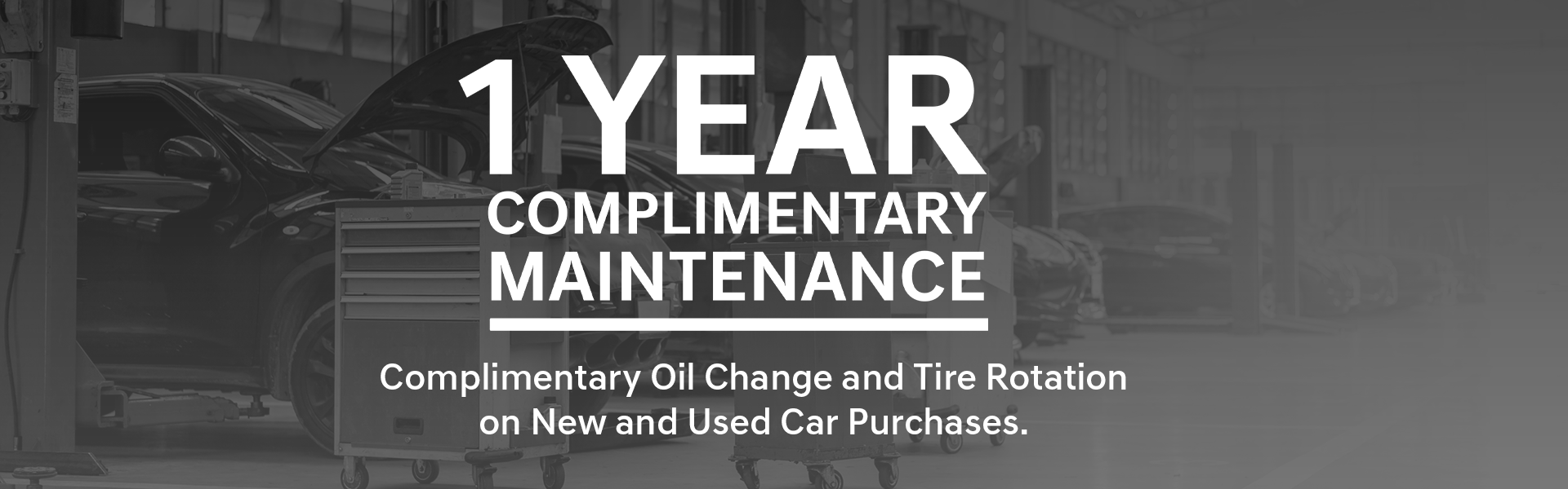 Complimentary Oil Change and Tire Rotation on New and Used 