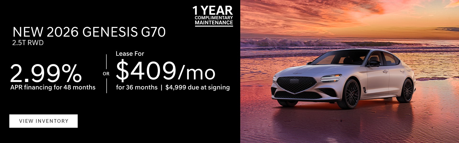 2026 Genesis G70 lease or APR offer in Baton Rouge, LA.