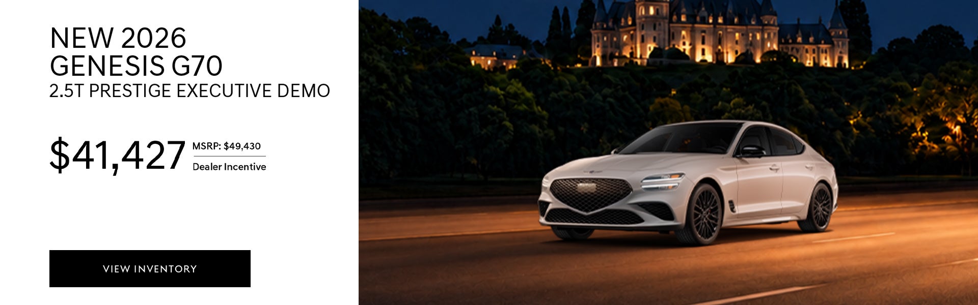New 2026 Genesis G70 with $8,439 dealer incentive in Baton R