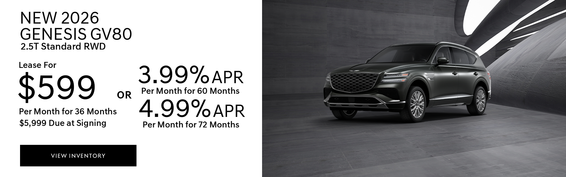 New 2026 Genesis GV80 2.5T Standard RWD
