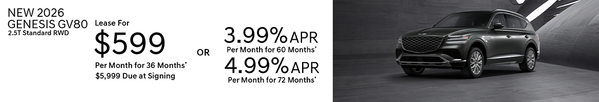 New 2026 Genesis GV80 2.5T Standard RWD