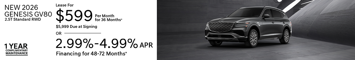 New 2026 Genesis GV80 2.5T Standard RWD