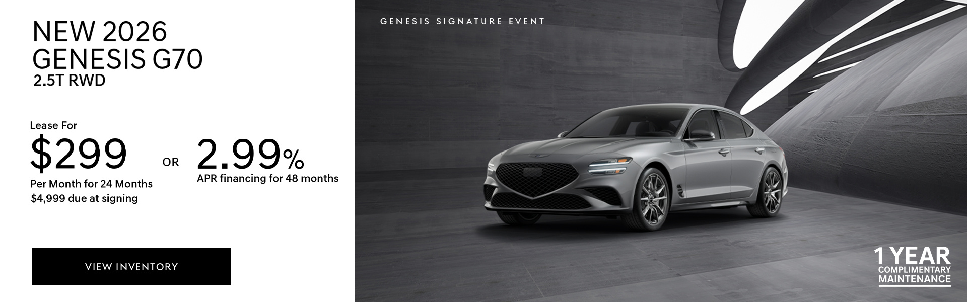 New 2026 Genesis G70 2.5T RWD